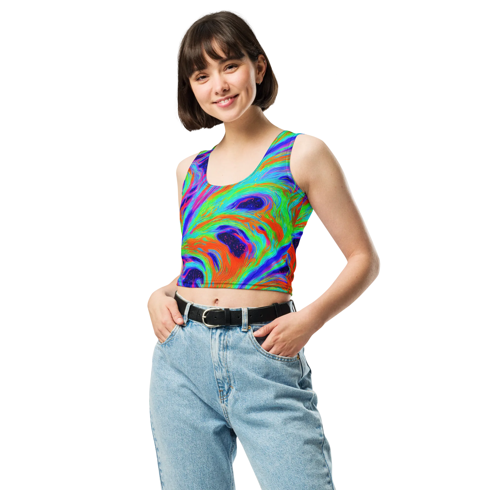 Rainbow Maelstrom on Crop Top — Front