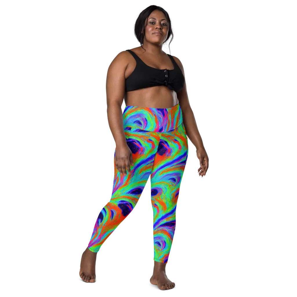 Rainbow Maelstrom on Leggings with Pockets — Front