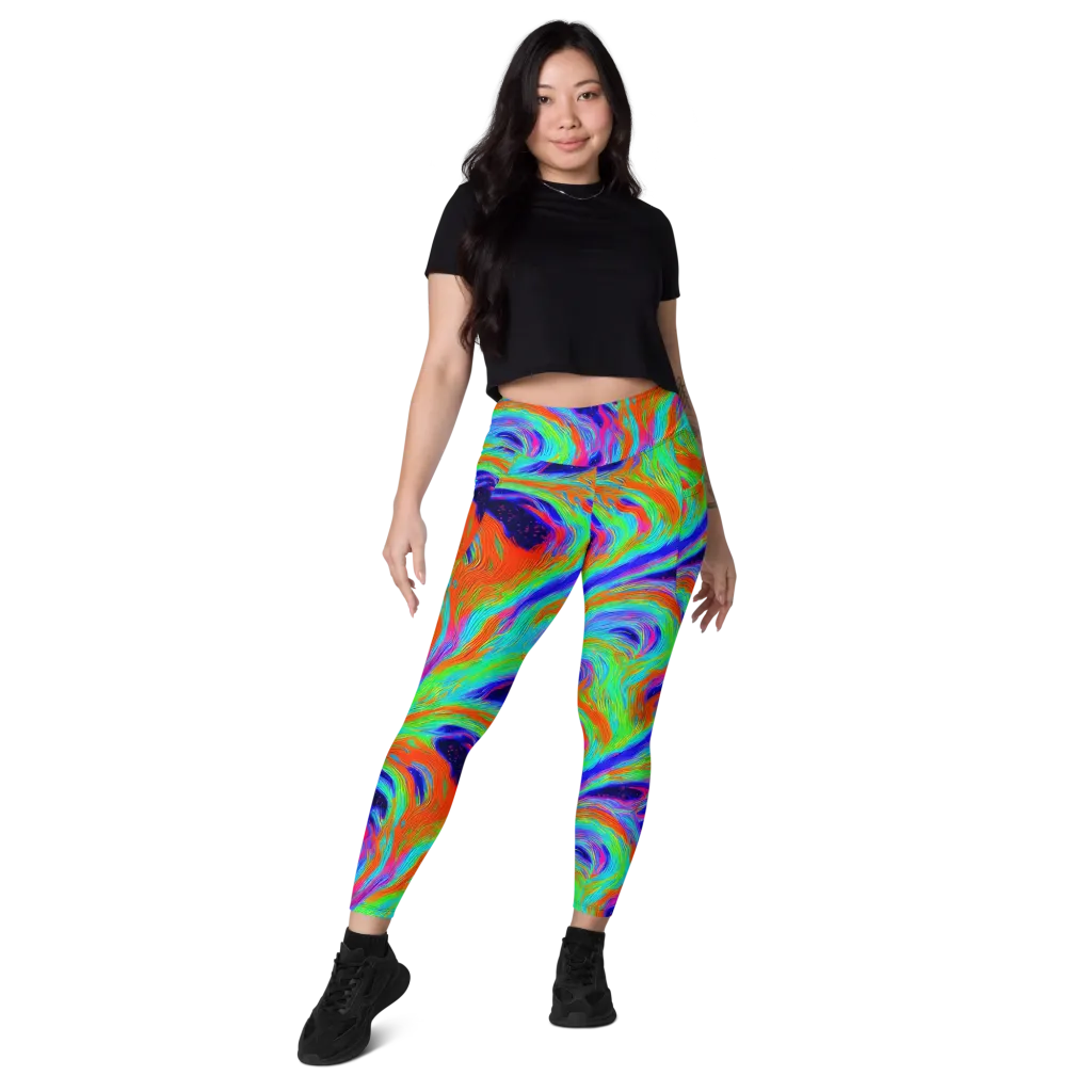 Rainbow Maelstrom on Leggings with Pockets — Front