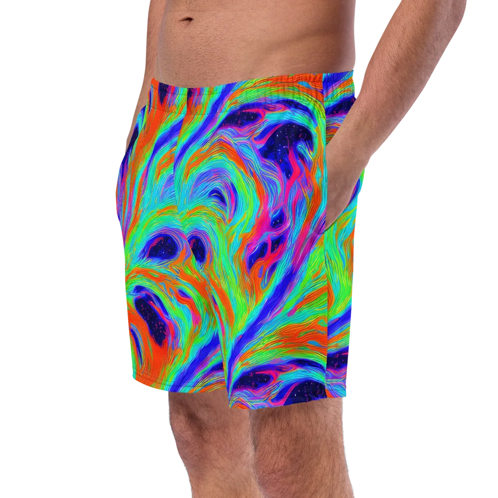 Rainbow Maelstrom on Swim Trunks — Left Front