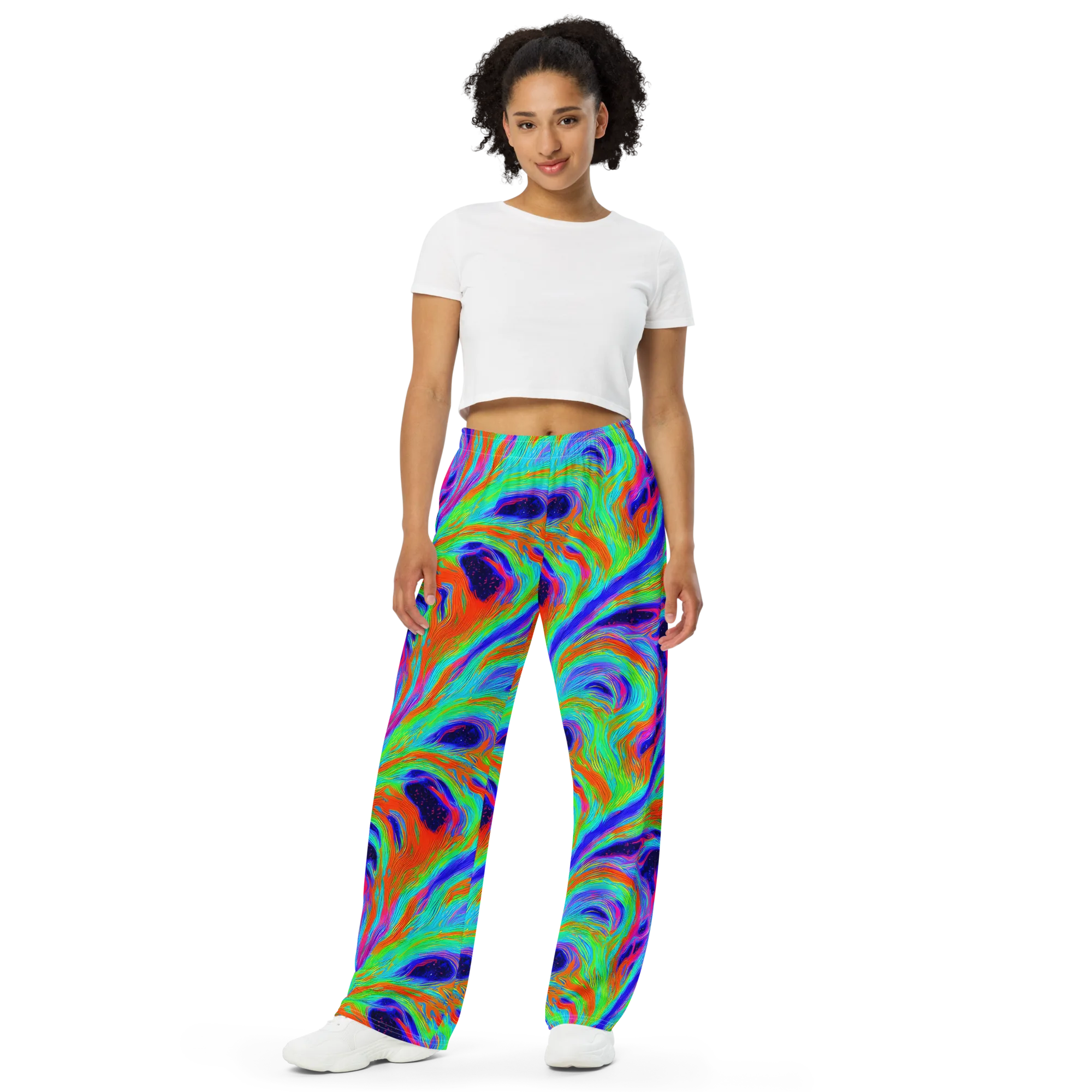 Rainbow Maelstrom on Wide-Leg Pants — Front