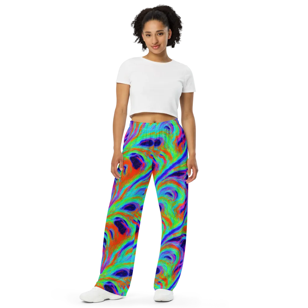 Rainbow Maelstrom on Wide-Leg Pants — Front