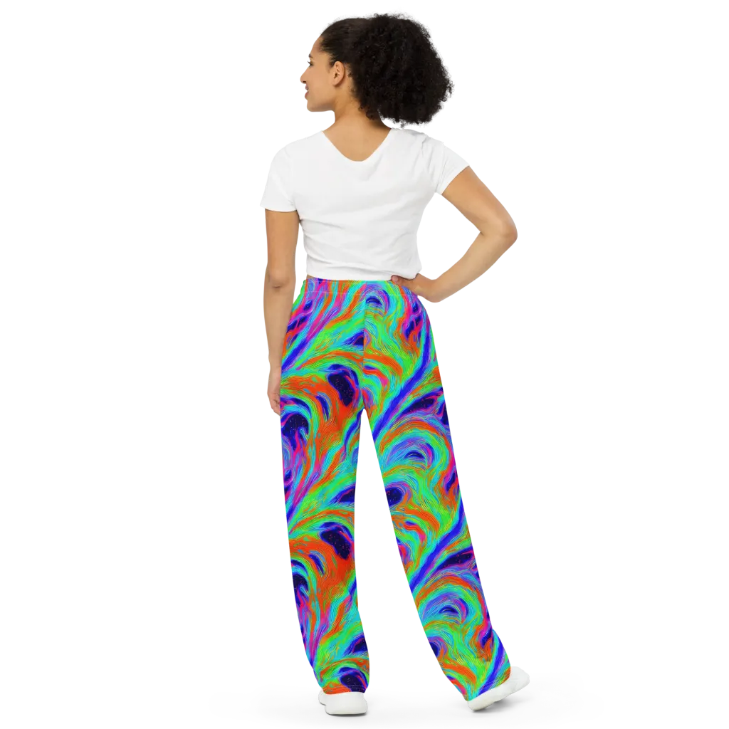 Rainbow Maelstrom on Wide-Leg Pants — Back