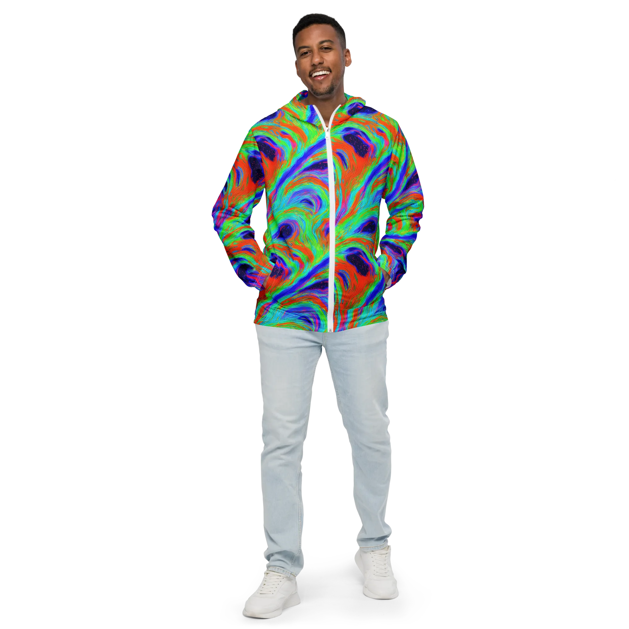 Rainbow Maelstrom on Men's Windbreaker — Front