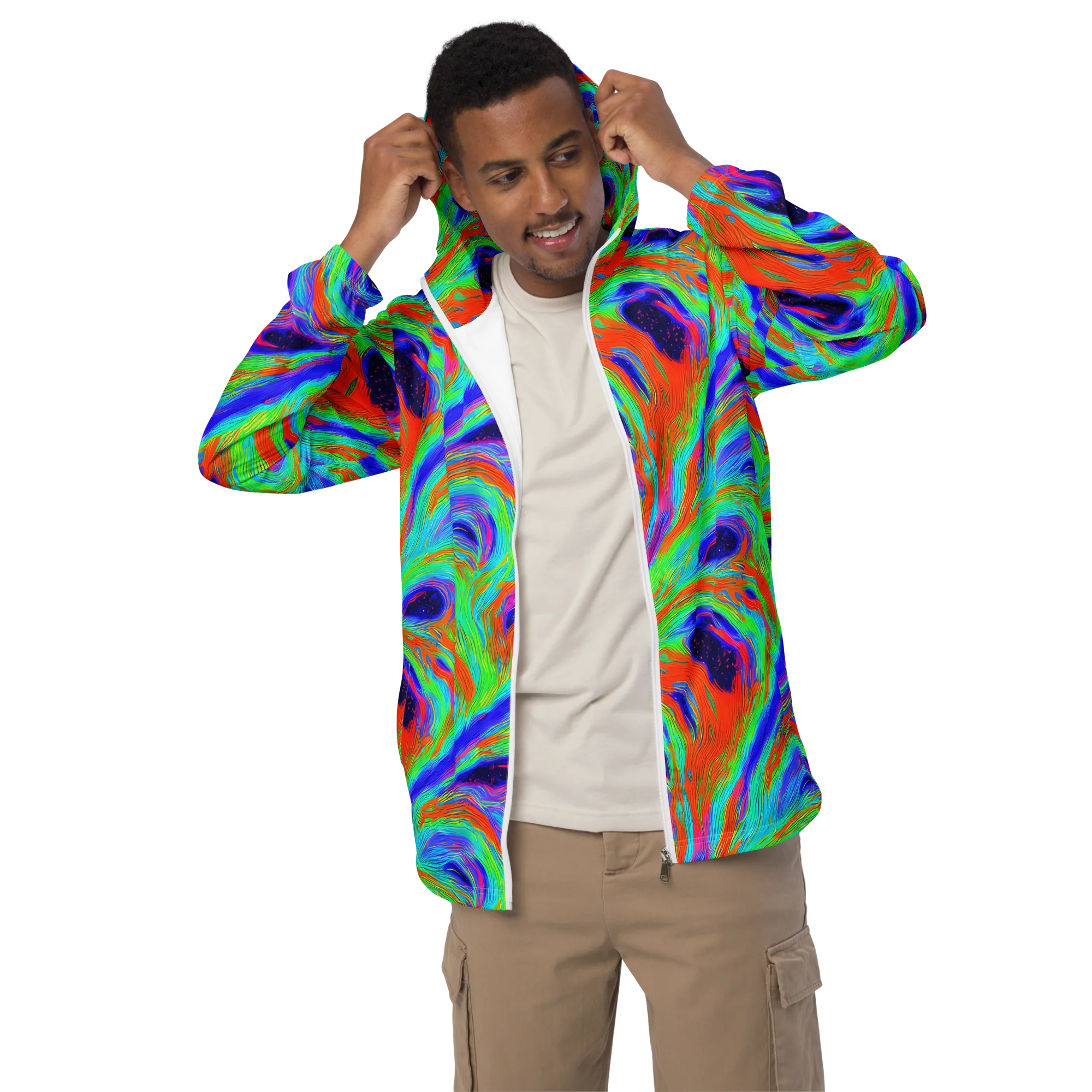 Rainbow Maelstrom on Men's Windbreaker — Front