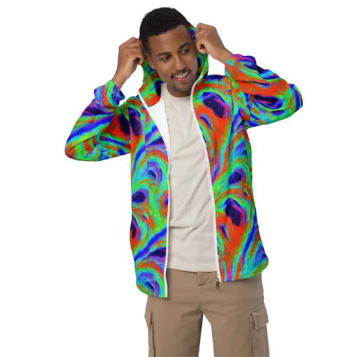 Rainbow Maelstrom on a Men's Windbreaker