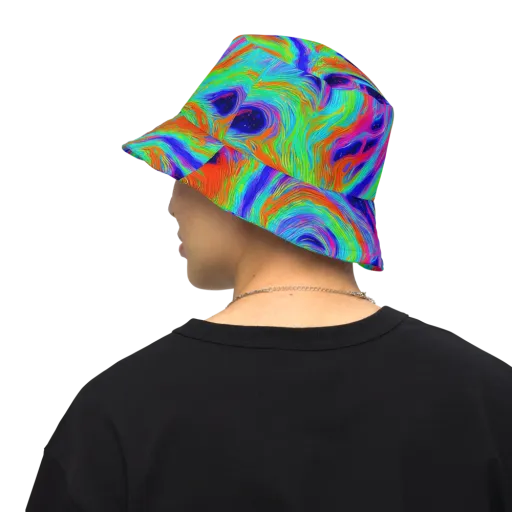 Rainbow Maelstrom on a Reversible Bucket Hat