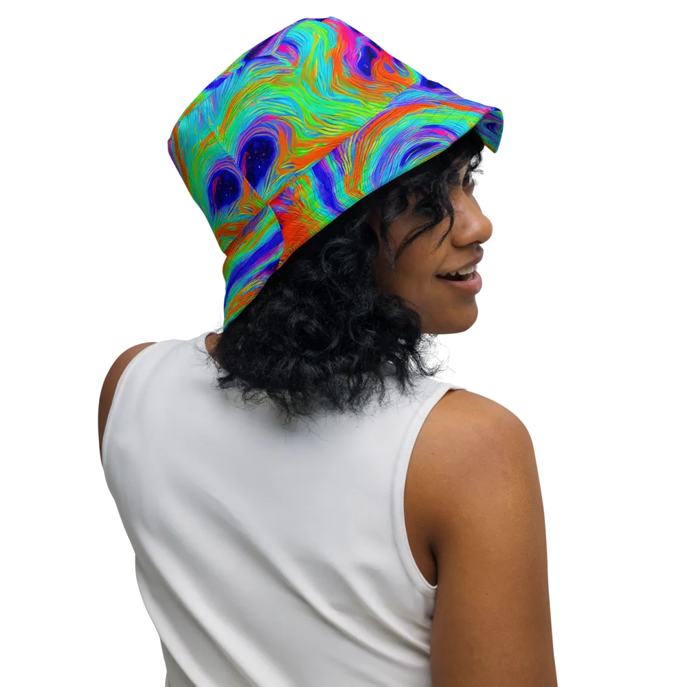 Rainbow Maelstrom on Reversible Bucket Hat — Right Outside