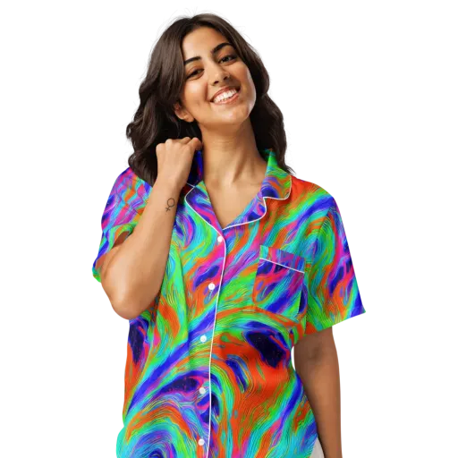 Rainbow Maelstrom on a Women's Short Sleeve Pajama Top
