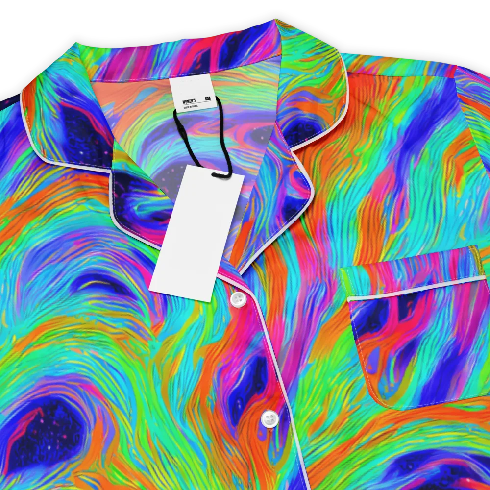 Rainbow Maelstrom on Women's Short Sleeve Pajama Top — Product details