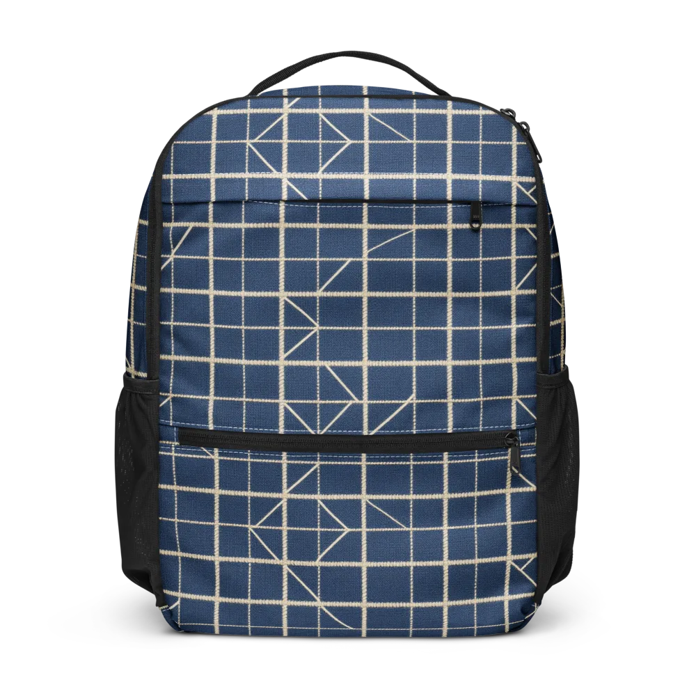 Indigo Lattice on Utility Backpack — Front