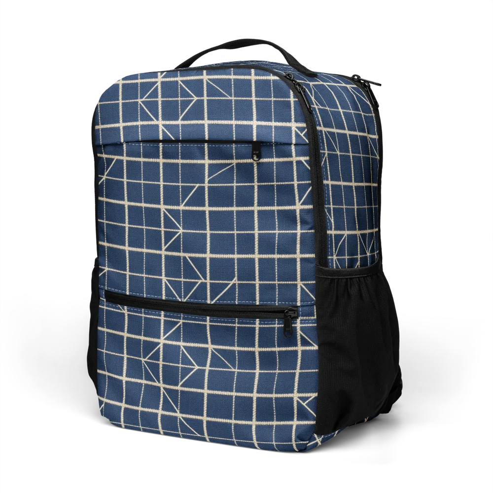 Indigo Lattice on Utility Backpack — Left Front