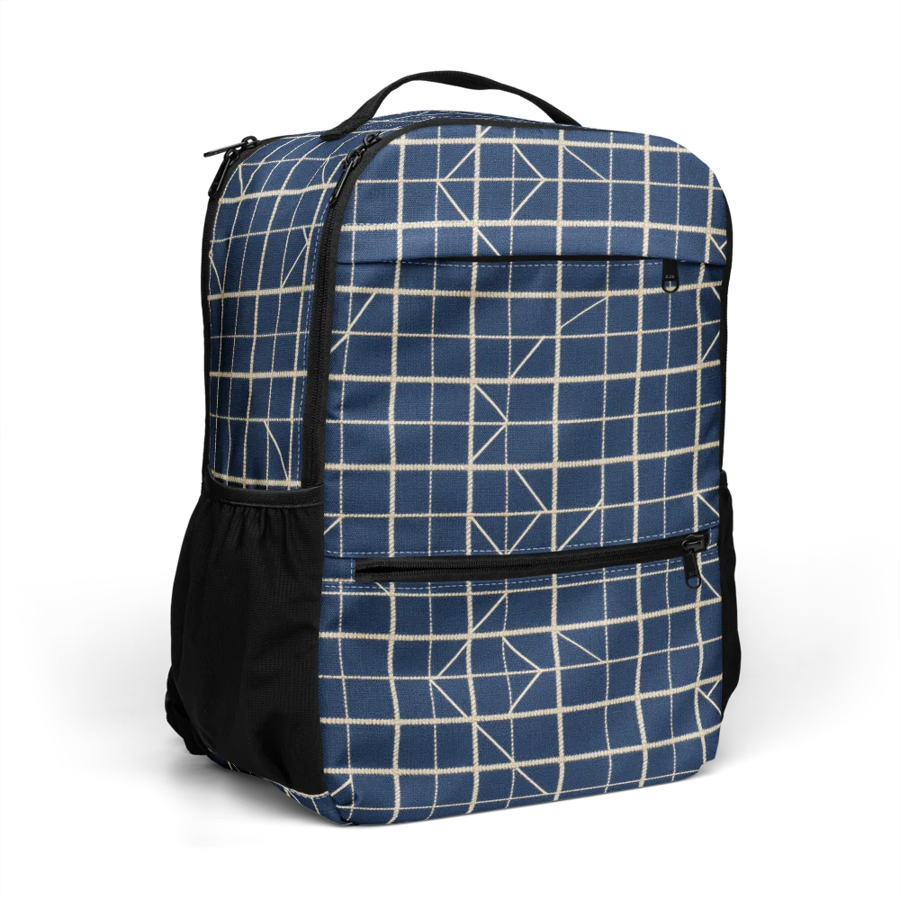 Indigo Lattice on Utility Backpack — Right Front