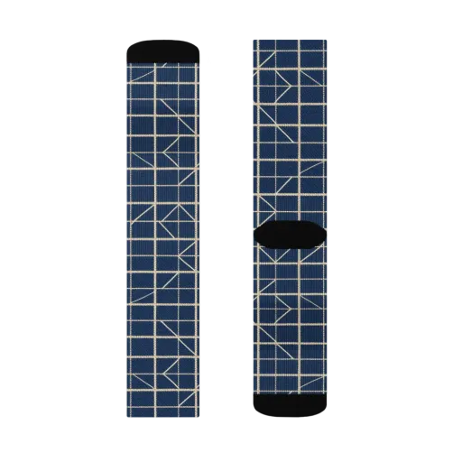 Indigo Lattice on a Socks