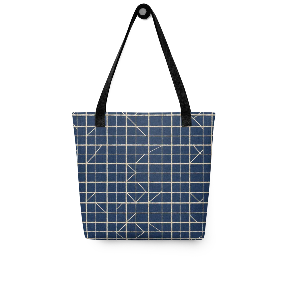 Indigo Lattice on Tote Bag — Front