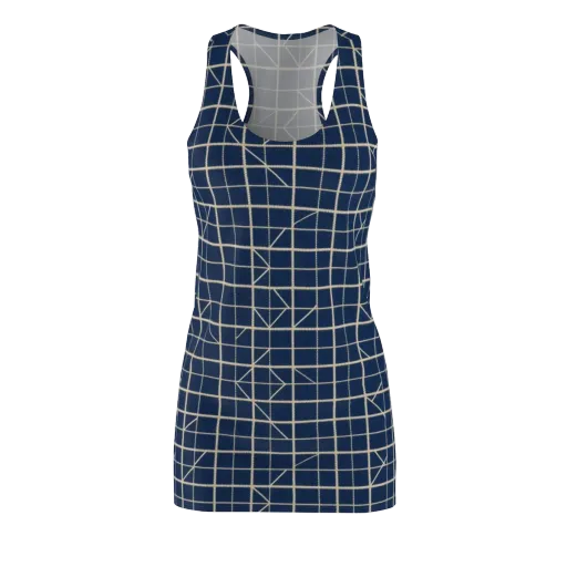 Indigo Lattice on a Racerback Dress