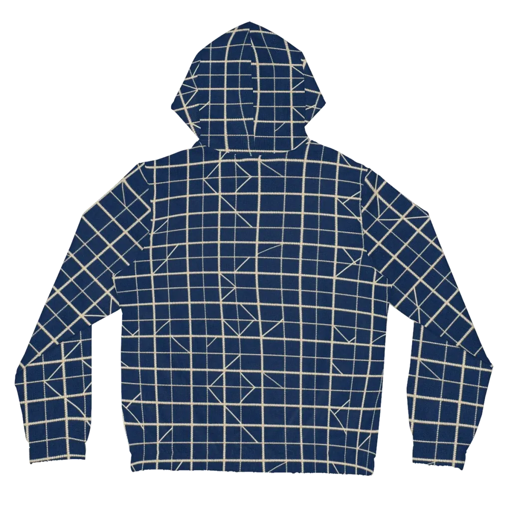 Indigo Lattice on Women's Full-Zip Hoodie — Back