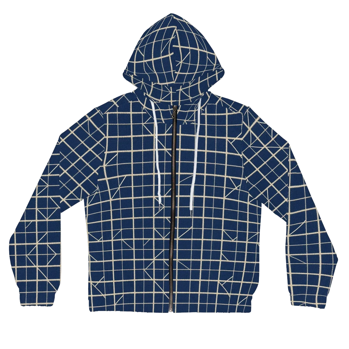 Indigo Lattice on Women's Full-Zip Hoodie — Front