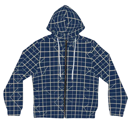 Indigo Lattice on a Women's Full-Zip Hoodie