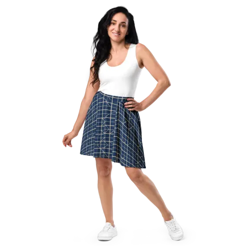 Indigo Lattice on a Skater Skirt