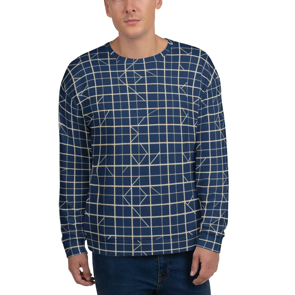 Indigo Lattice on Sweatshirt — Front