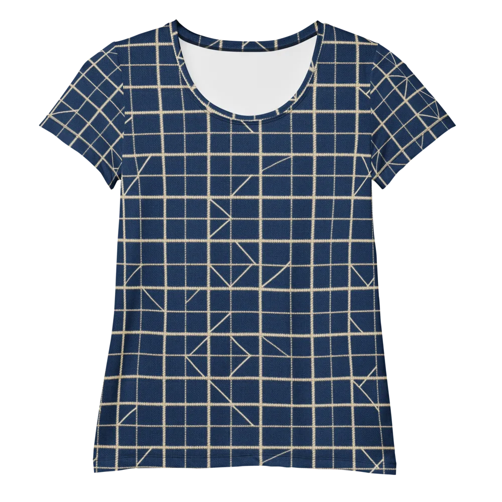 Indigo Lattice on Women's Athletic T-Shirt — Front