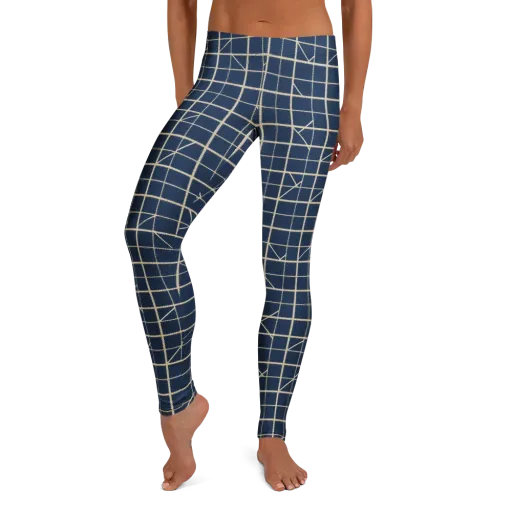 Indigo Lattice on a Leggings