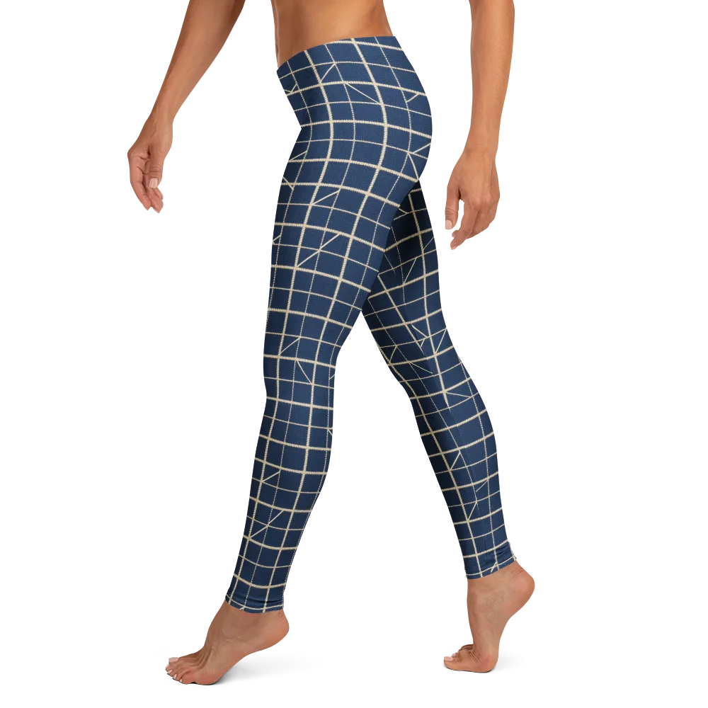 Indigo Lattice on Leggings — Left