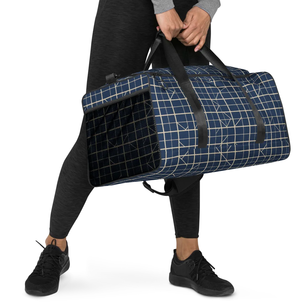 Indigo Lattice on Duffle Bag — Right Front