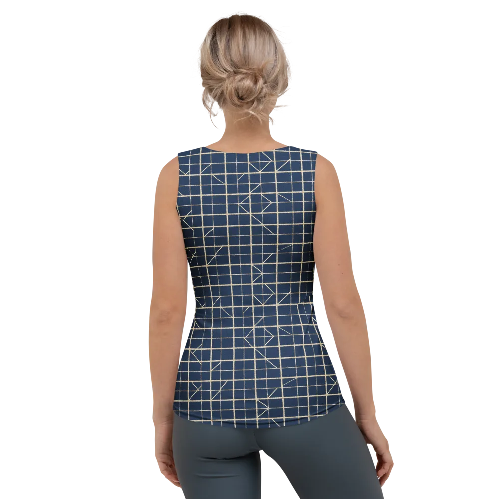 Indigo Lattice on Women's Tank Top — Back