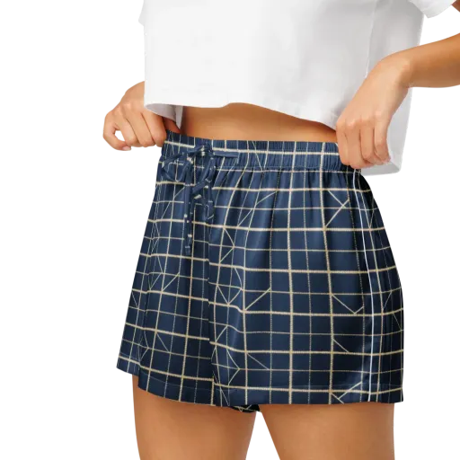 Indigo Lattice on a Women's Pajama Shorts