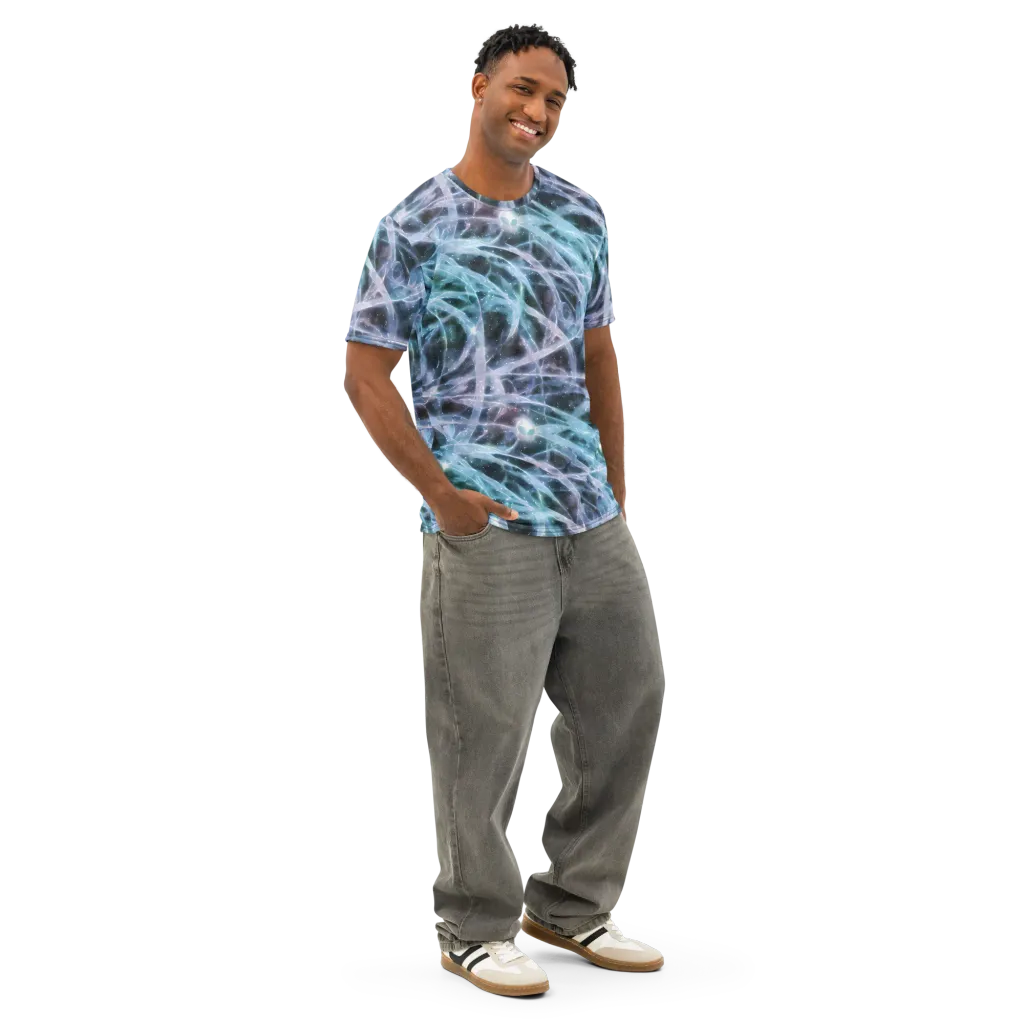 Icelight Drift on Men's Cotton Crew Neck T-Shirt — Right Front