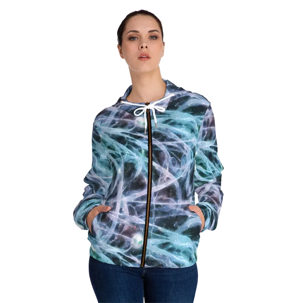 Icelight Drift on Women's Full-Zip Hoodie — Front On Person