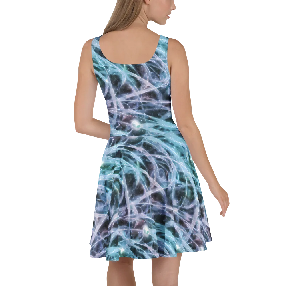 Icelight Drift on Skater Dress — Back