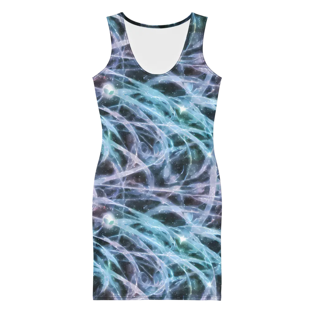 Icelight Drift on Bodycon Dress — Front