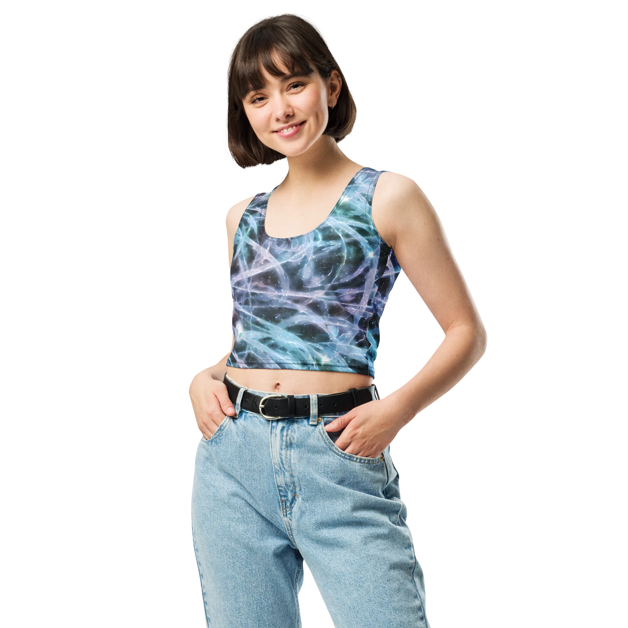 Icelight Drift on Crop Top — Front