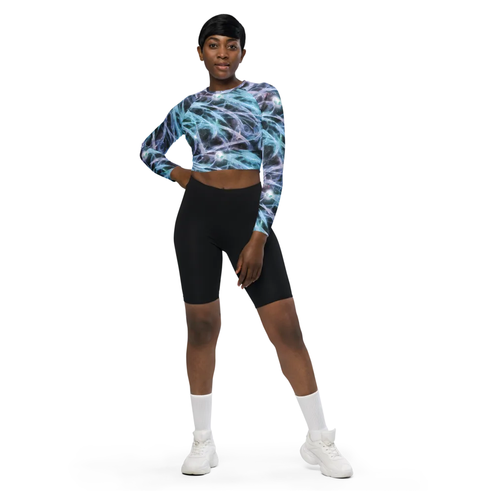 Icelight Drift on Long Sleeve Crop Top — Front
