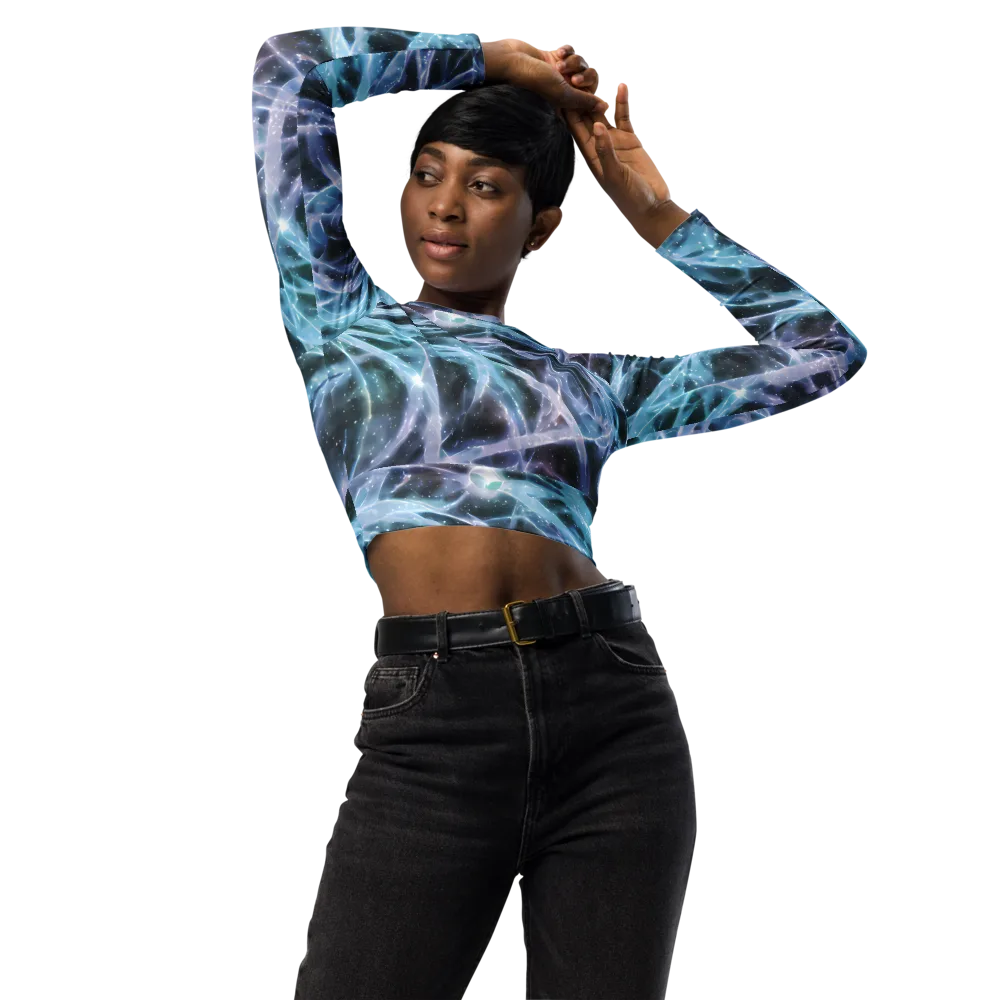 Icelight Drift on Long Sleeve Crop Top — Front