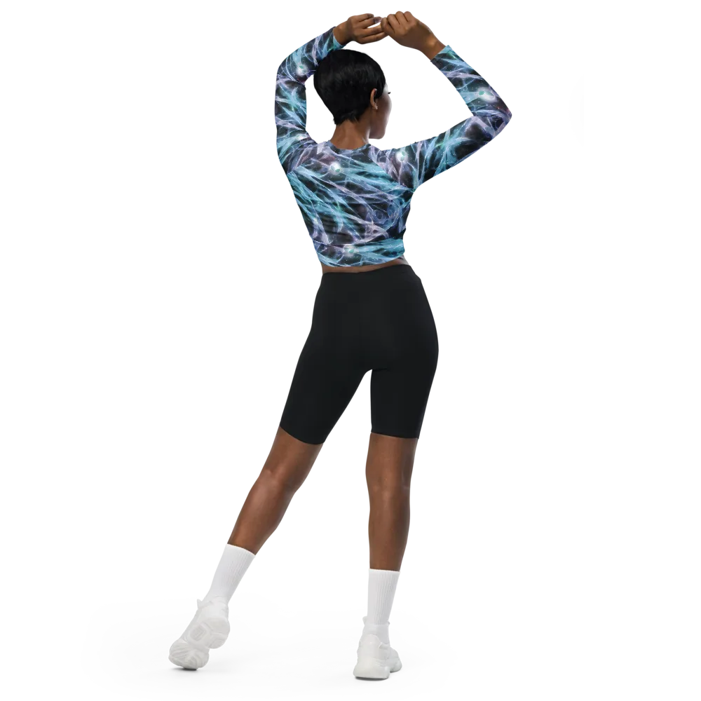 Icelight Drift on Long Sleeve Crop Top — Back