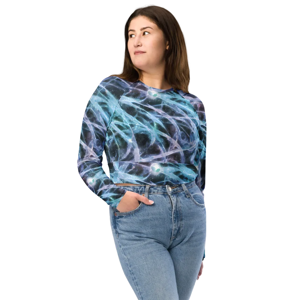 Icelight Drift on Long Sleeve Crop Top — Front