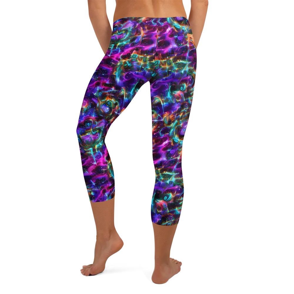 Magenta Mirage on Capri Leggings — Back