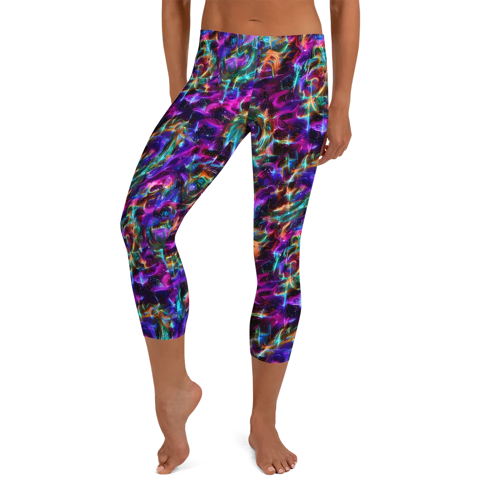 Magenta Mirage on Capri Leggings — Front