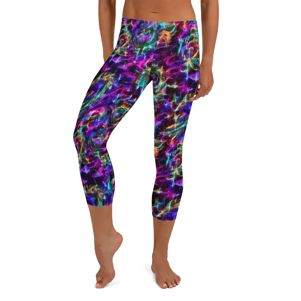 Magenta Mirage on Capri Leggings — Front