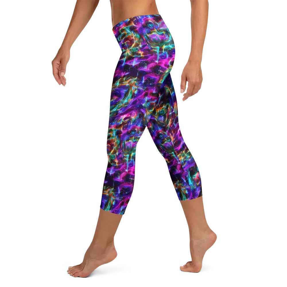 Magenta Mirage on Capri Leggings — Left