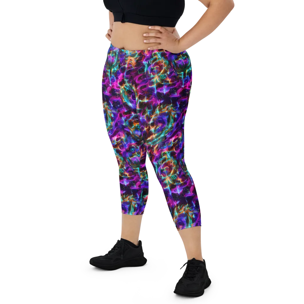 Magenta Mirage on Capri Leggings — Front