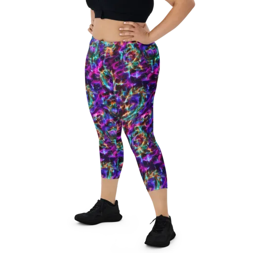Magenta Mirage on a Capri Leggings