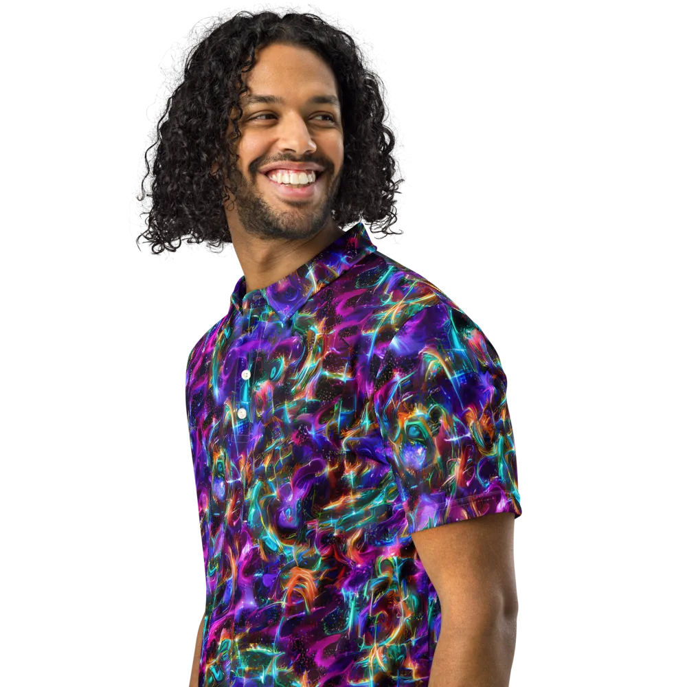 Magenta Mirage on Men's Slim Fit Polo Shirt — Left Front