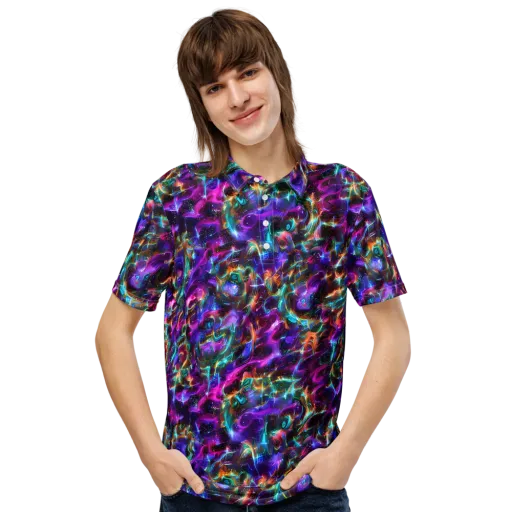 Magenta Mirage on a Men's Slim Fit Polo Shirt