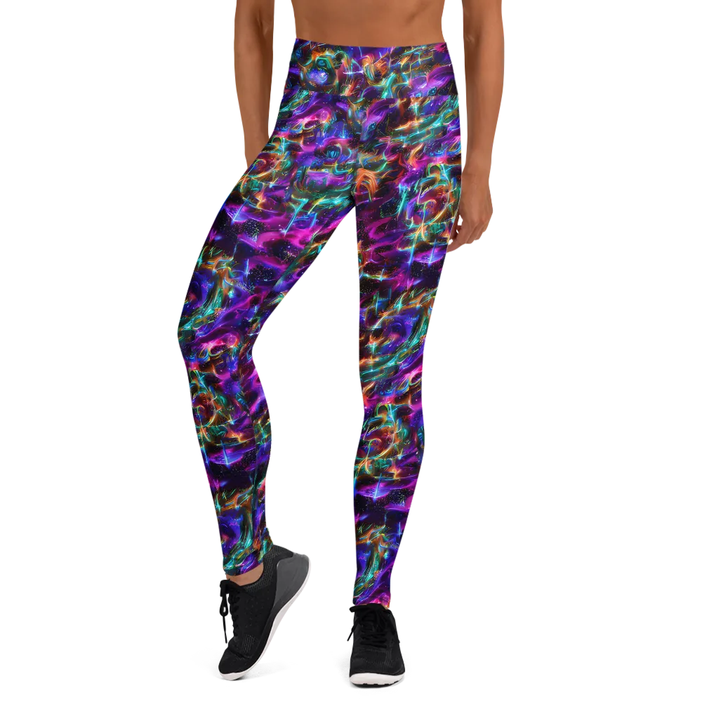 Magenta Mirage on Yoga Leggings — Front