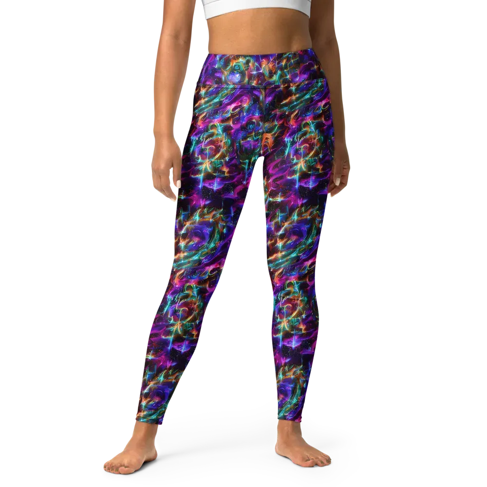 Magenta Mirage on Yoga Leggings — Front